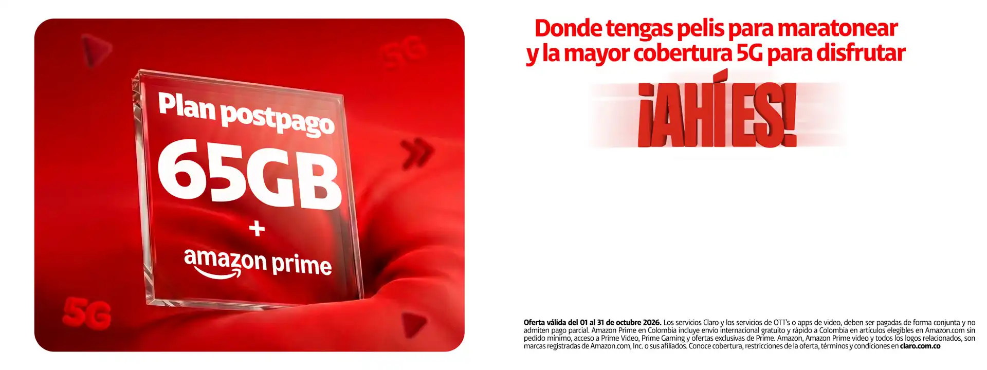 Plan Postpago 65GB + Amazon incluido