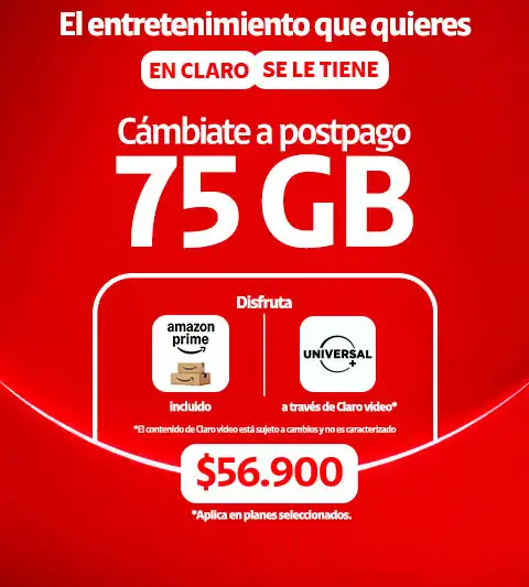Cámbiate a Postpago 75GB