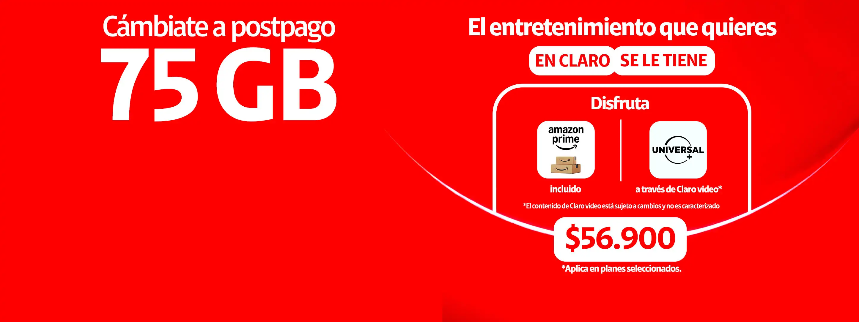 Cámbiate a Postpago 75GB
