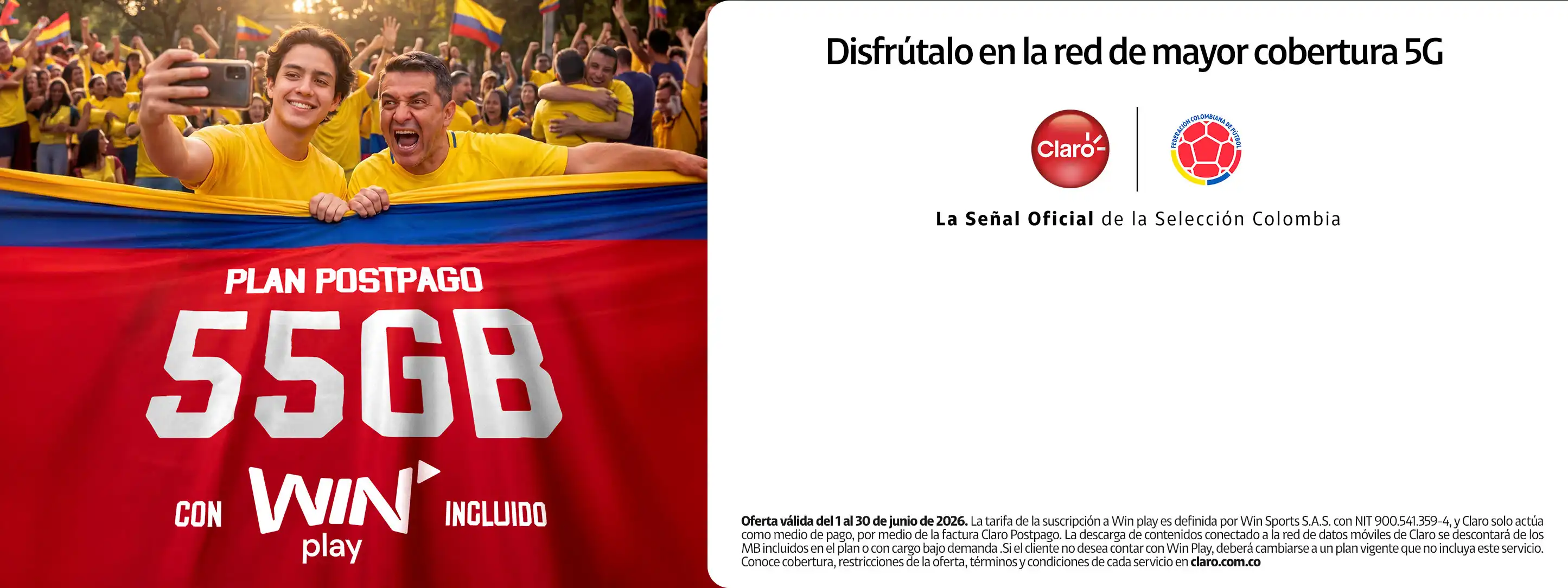 Plan Postpago 55GB + WIN Play incluido