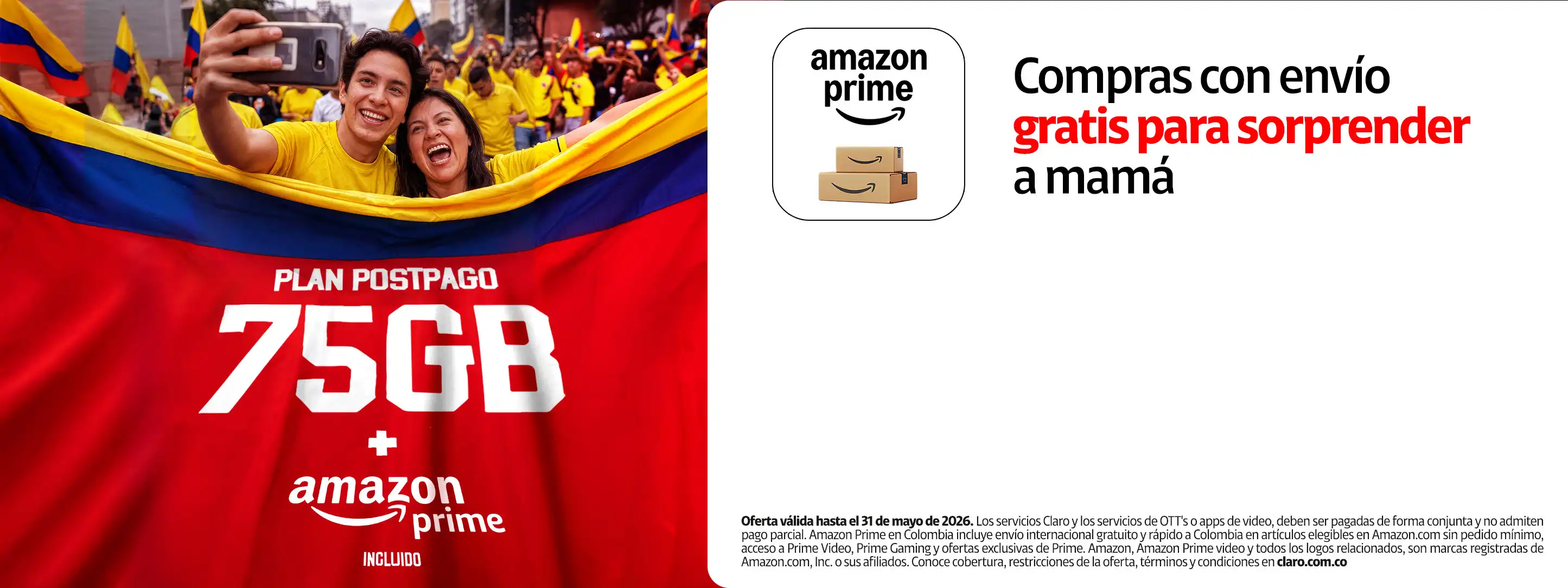 Plan Postpago 75GB + Amazon Prime incluido