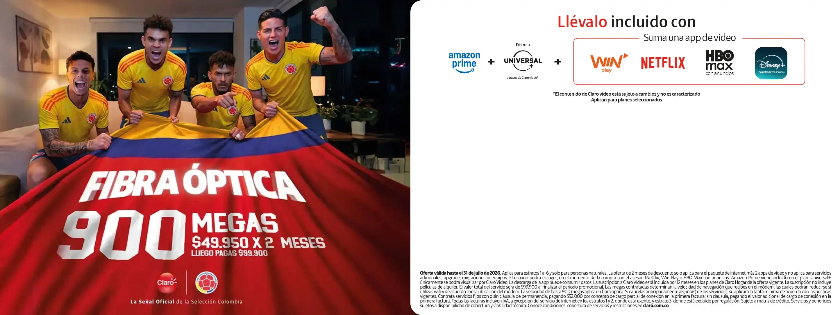 Fibra óptica 900MB $49550 x2 meses