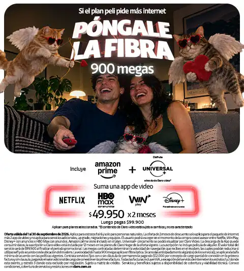 Fibra óptica 900MB $49550 x2 meses