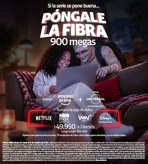 Fibra óptica 900MB $49550 x2 meses